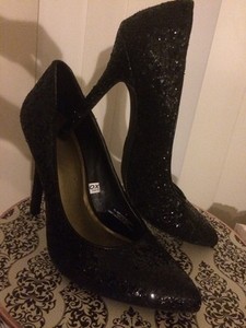 black sparkly stilettos