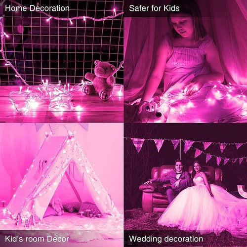 String Lights Combo - Pink & White, 51 Feet Fairy Light Decor pack of 2 - Picture 21 of 22