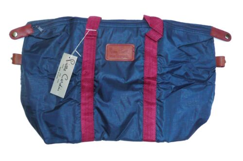 NWT Pierre Cardin Paris New York Blue Maroon Zippered Handbag Tote Purse Gym Bag - Picture 2 of 7