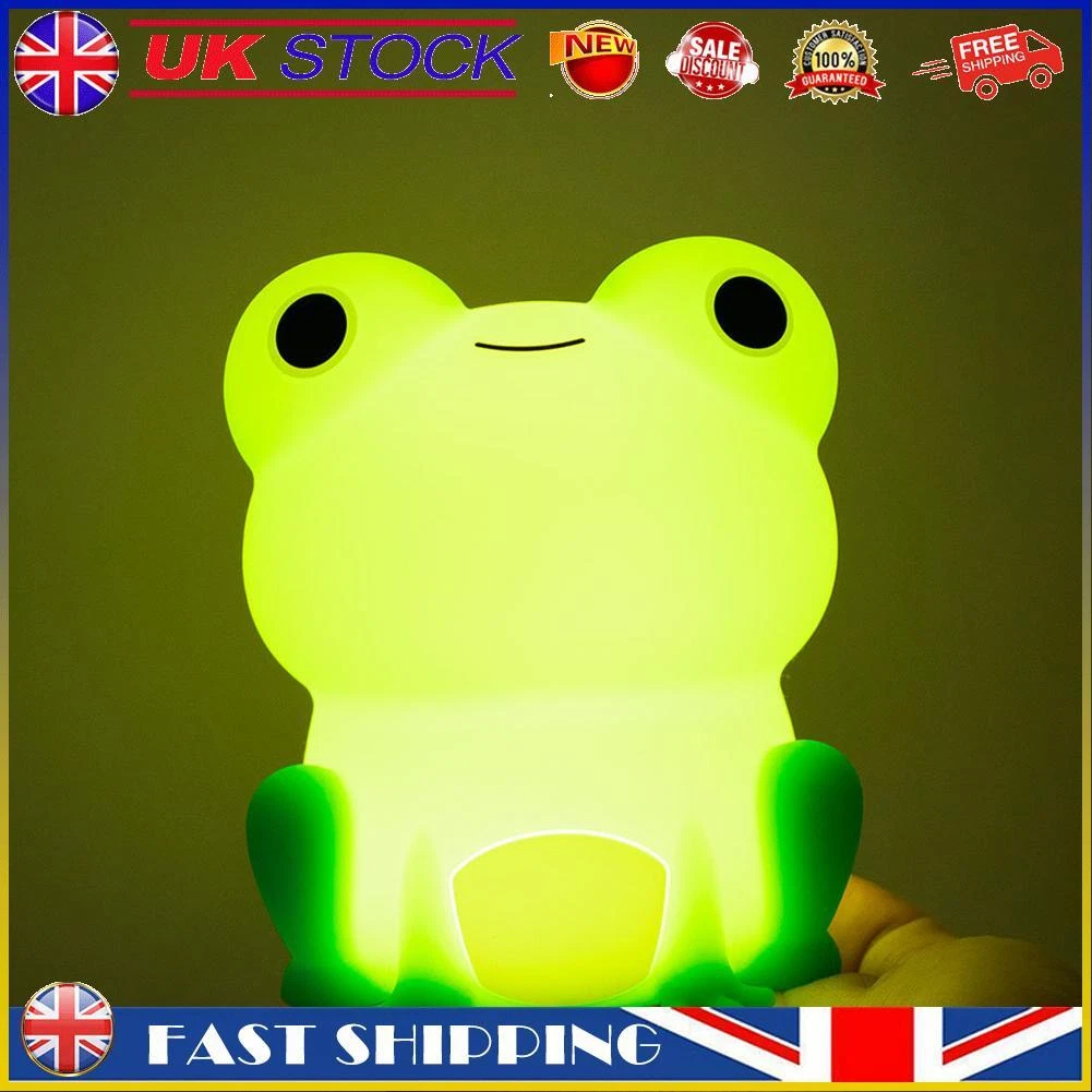Frog LED Night Light Dimmable Silicone Kawaii Lamp Timing for Baby
