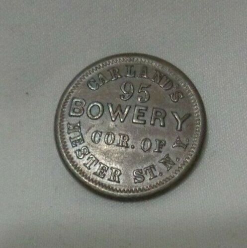 OLD Civil War Store Card Token Carland's Bowery Fine Ale Hester St VG - Picture 3 of 12