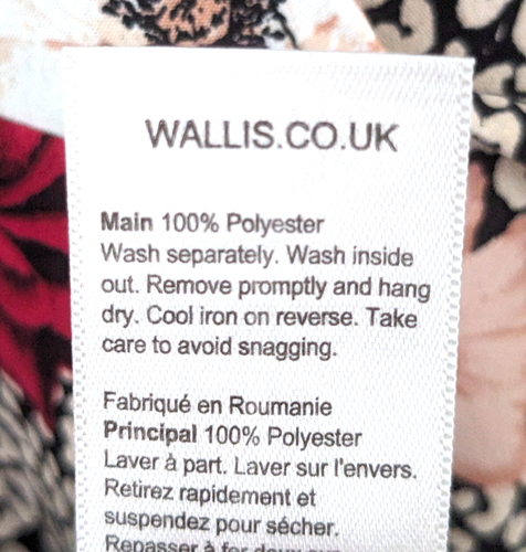 WALLIS True Wrap Midi Dress Sz 14 Floral Animal Print Hitched Hem Occasion Wear - Picture 7 of 12