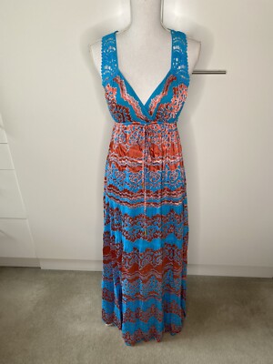 hale bob halter maxi dress Size S AU8-10 Straps_And_Sleeves: Spaghetti Strap