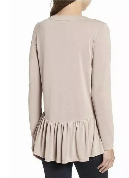 トップス y Chelsea28 158928 Women's Ruffle Hem Pink Fawn Top Size XxS