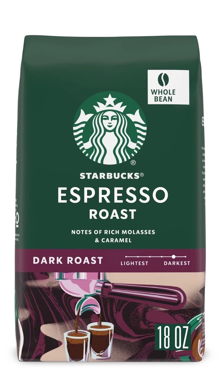 Starbucks Whole Bean Coffee, Dark Roast 18 Ounce (Pack of 1), Espresso 