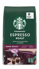 Starbucks Whole Bean Coffee, Dark Roast 18 Ounce Pack of 1 , Espresso