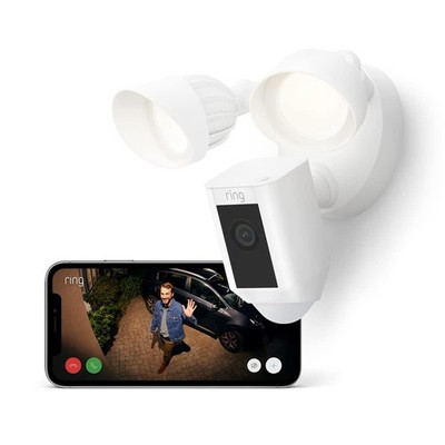 Ring Floodlight Cam Plus - weiß - kabelgebunden - Überwachungskamera - HD Video