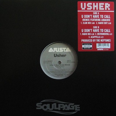 Usher - U Don't Have To Call (incl. Remix) - 12'' US NEU