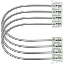 4 Pack 6 Inch Short Telephone Cord Phone Cable Wall Phone Cord RJ11 6P4C