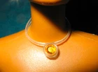 VINTAGE BARBIE BLACK SUPERSTAR CHRISTIE GOLD RHINESTONE CLEAR  NECKLACE OLD HTF!