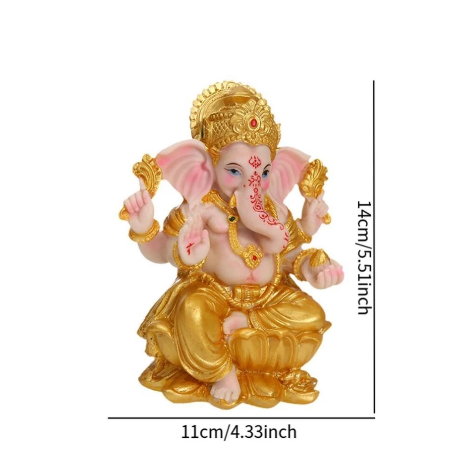 Resin Elephant Ganesha Buddha Statue Collection Decorative Sculpture Tabletop Foto 4 de 4