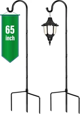 Shepherd’S Hooks 2 Pack Black, 65 Inches Tall, Adjustable Garden Hook for Outdoo