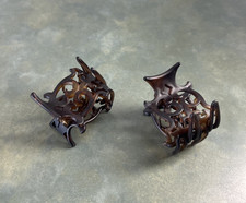 Vintage Made in France Mini Faux Tortoiseshell Hair Claw Clips Pair 1.5  1990s