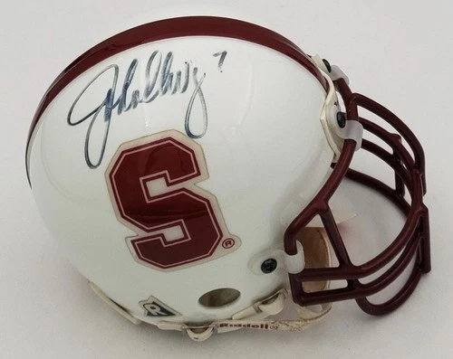 John Elway Signed Stanford Cardinals Ridell Mini Helmet (JSA COA)