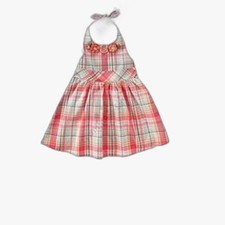 NEW Gymboree Girls Dress 3 3T tropical Garden pink aqua blue plaid halter Top