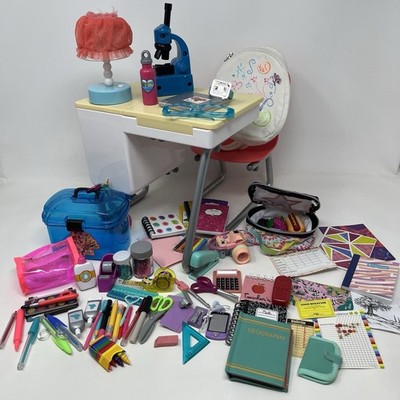 American Girl Doll School Desk Chair Supplies Backpack Lunch Box
