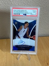 2023 VICTOR WEMBANYAMA TOPPS MERCURY AUTO BLUE REFRACTOR ROOKIE #WA4 PSA 9 /75