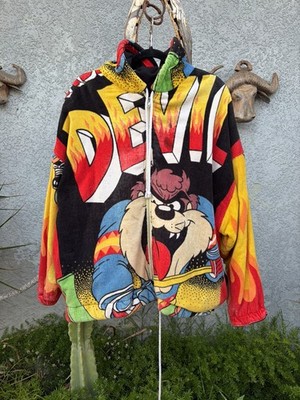 Vintage 90s LOONEY TUNES TAZ SPACE JAM RAP Towel JACKET Size OS 80s RARE GRAIL