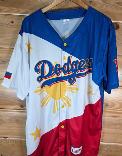 Los Angeles Dodgers Jersey Filipino Heritage Night Baseball Men XL Blue