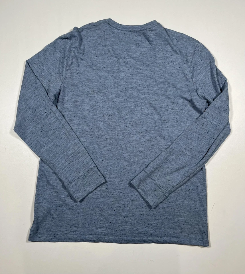 Camisa Marc Anthony Para Hombre Grande Azul Brezo Henley Manga Larga Lujo Tejido Suave Foto 2 de 4