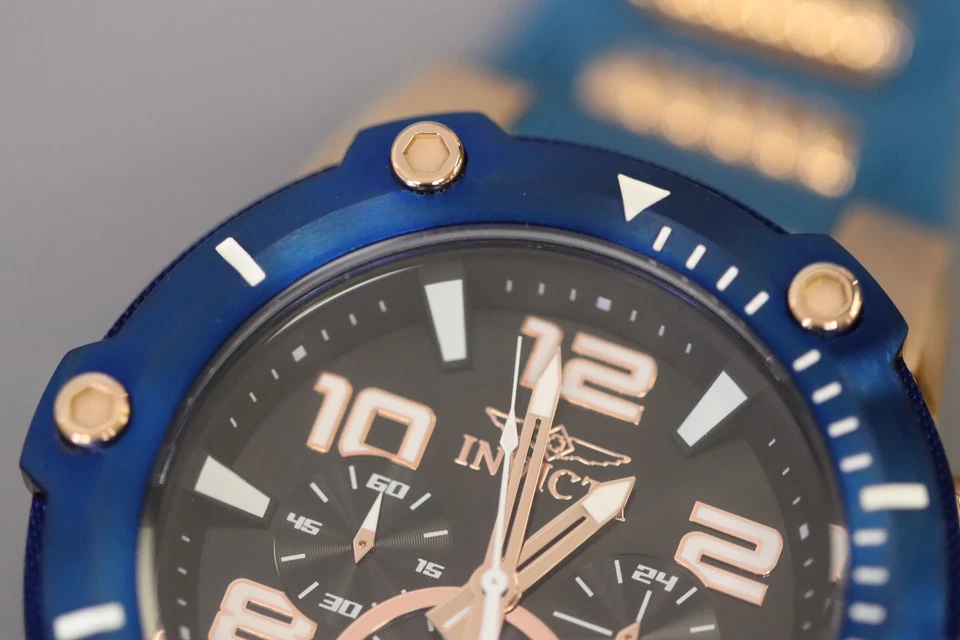 INVICTA Speedway Hombres 51.5mm Acero Inoxidable Oro Rosa Esfera Negra VD53 Cuarzo Foto 2 de 4