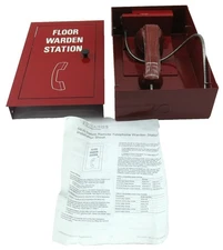 GE SECURITY WARDEN FLOOR STATION 6830-NY-S4 With Edwards Backbox & Phone