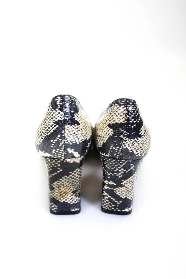 Zapatos de salón Marc Fisher LTD. para mujer de cuero de piel de serpiente en relieve blanco marfil talla 8 EE. UU. Foto 3 de 4