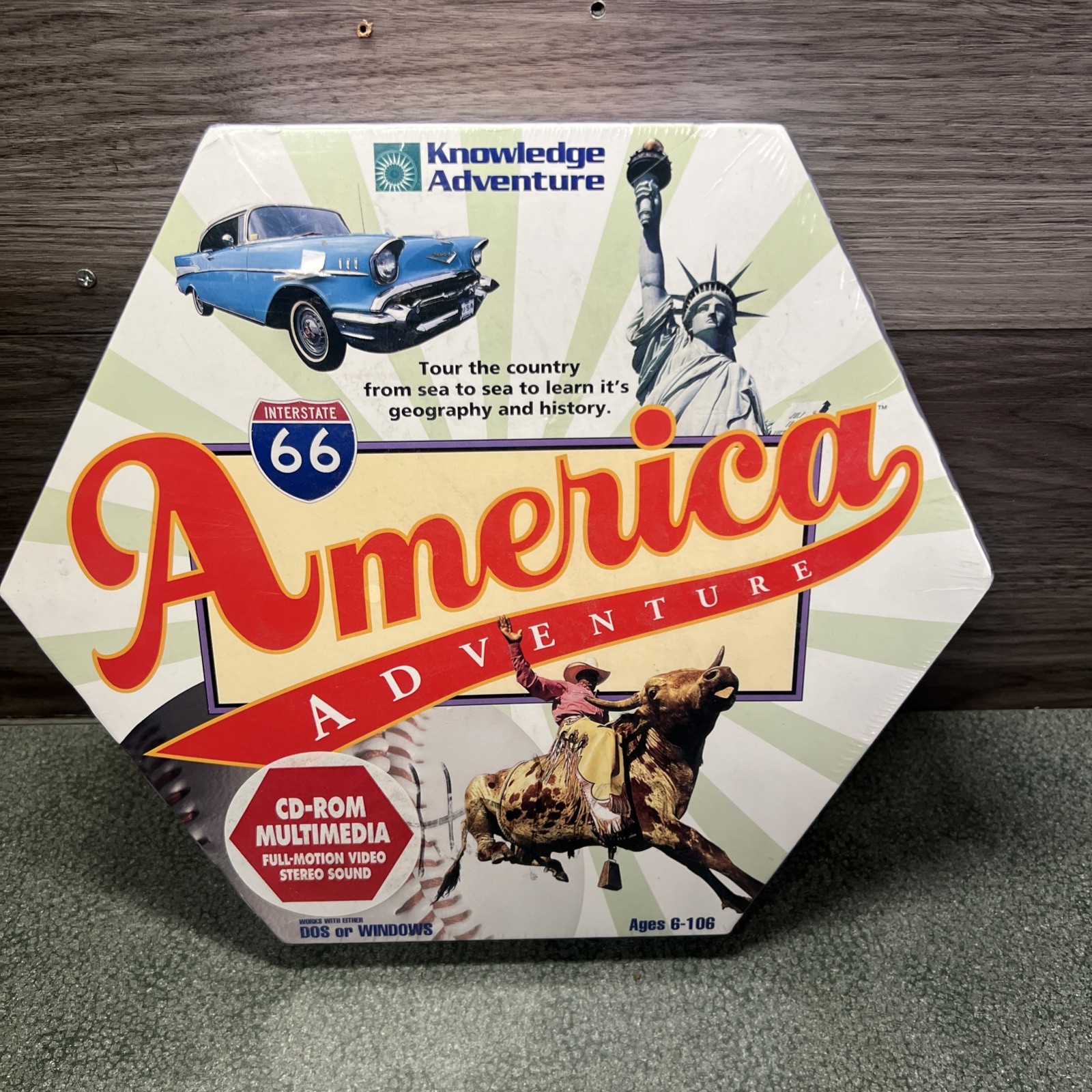 Vtg Knowledge Adventure America Adventure PC Game CD-ROM DOS Windows Journey