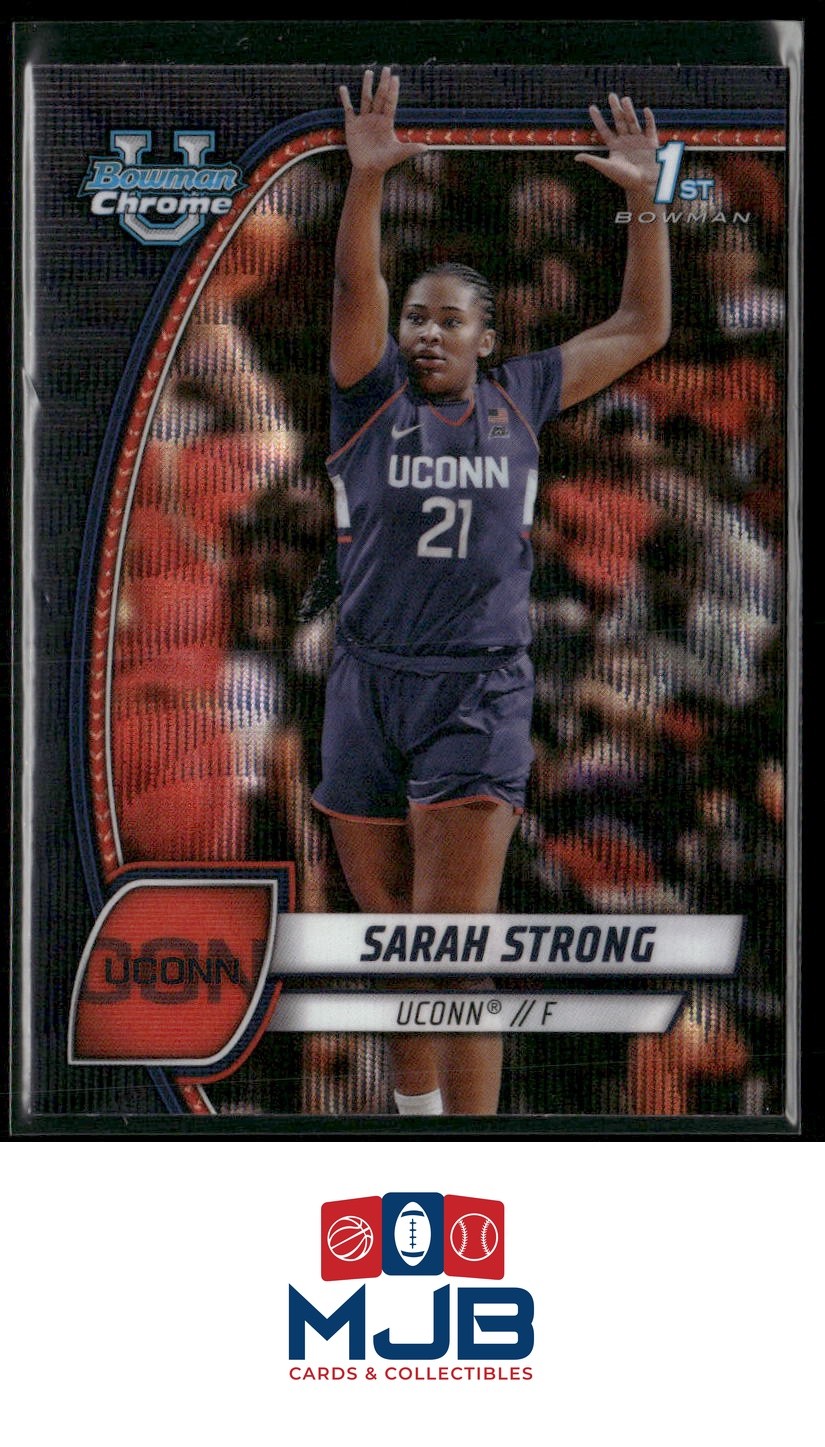 2024-25 Bowman University Chrome Sarah Strong Black Wave Refractor #62