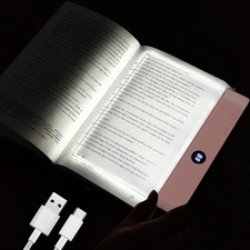 Book Light Dimmable LED Reading Lamp 3 Color Flat Book Lamp with Timer Portab...