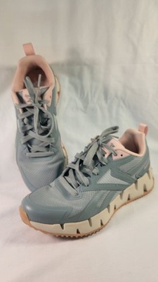 Reebok Zig Dynamica Tennis Shoes Women's Size 8.5 Green Pink Lace Up