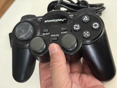Atomicplay Wired Controller PS2 For PlayStation 2 Black Gamepad - Working