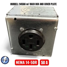 Hubbell 9450a rececptacle with indoor gang box kit