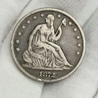 1872-P 50c Seated Liberty Half 1/2 Dollar 90% Silver Philadelphia US Coin