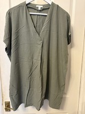 Ladies H&M Olive Green Oversized Tunic Dress Top Size 10/12