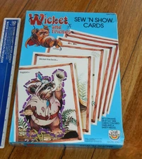 1983 CRAFT MASTER - WICKET AND FRIENDS SEW 'N SHOW CARDS, NOS, FACTORY SEALED