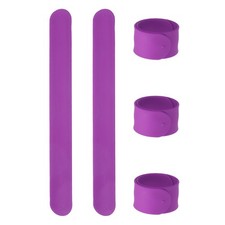 5 Pcs Silicone Slap Bracelets, Snap Wrist Bracelets, Purple