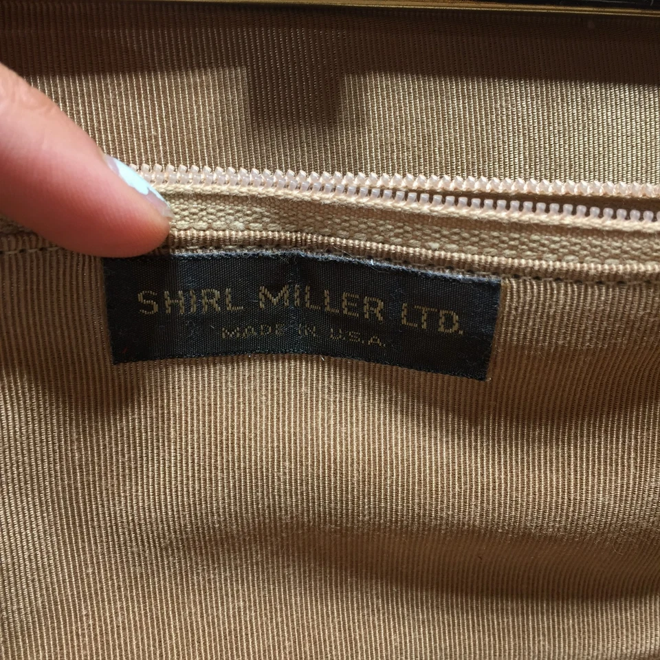 Carteira bolsa clutch vintage Shirl Miller marrom veludo - Imagem 3 de 4