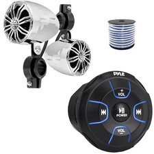Pyle PLMRBT18 Bluetooth Marine Controller, 2x 2.25  ' 10W Max Off-Road Speakers