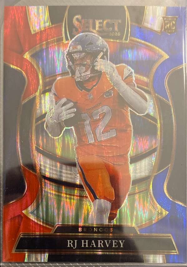 2025 Panini Select - Red and Blue Prizm Shock #10 RJ Harvey