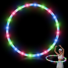 4 Pack LED Glow Fitness Hoops - Color Changing Light Up Hula Hoops for Parties