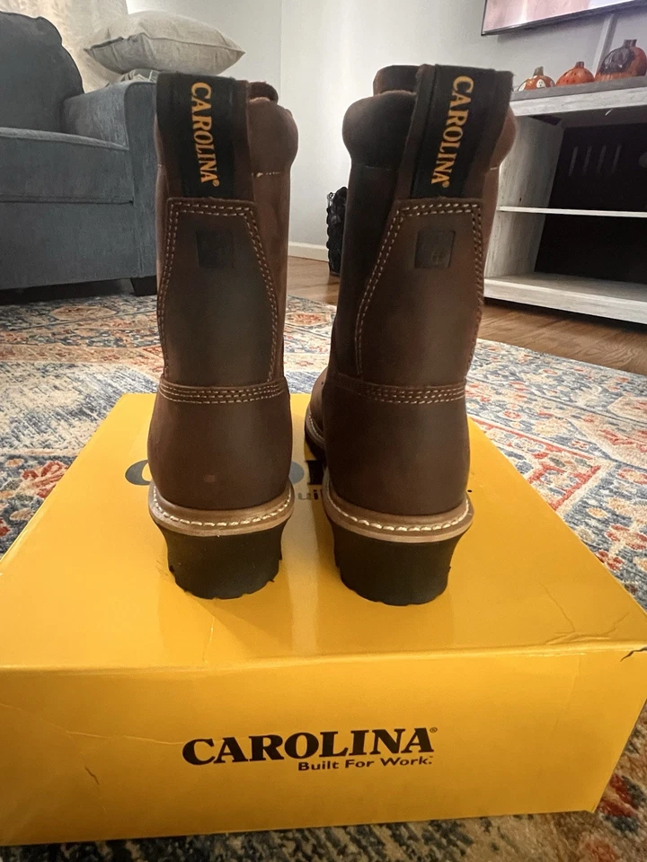 Carolina Elm Women's 8" Leather WP Comp Safety Toe Logger Boot Brown Size 8.5 M - Image 3 of 4
