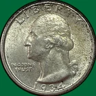 1934 Medium Motto Washington Quarter Silver Almost Uncirculated AU Coin #36404