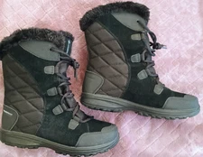 Columbia Suede Snow Boot Ice Maiden Faux Fur Lace-Up Size 7.5 Waterproof