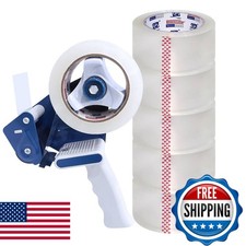 P PERFECTAPE Heavy Duty Packing Tape 6 Rolls with Tape Gun 1.88"x 55Y
