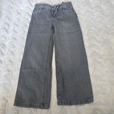 Cat  Jack Girls Wide-Leg Gray Jeans Size 8 Cotton Medium Wash
