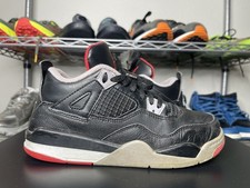 Nike Air Jordan 4 Retro Bred Reimagined Youth Size 3Y Black Red Shoes BQ7669-006