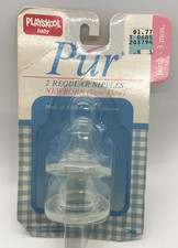 Playskool Baby Pur 2 Regular Nipples Silicone Birth-6 Mos. Vintage 1986 New