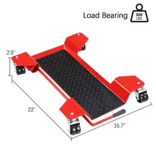 Motorcycle ATV 500lbs Dolly Park & Move Center Stand W/ 4x Swivel Casters