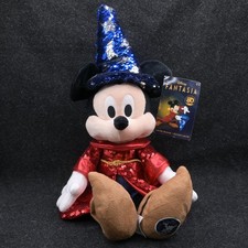 Disney Mickey Mouse Fantasia 80 Years Sorcerer Sequined Plush New 18  